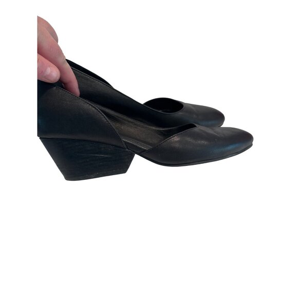 Eileen Fisher Lily Half D'Orsay Leather Black Pumps Women's Size 7.5 - Picture 2 of 13